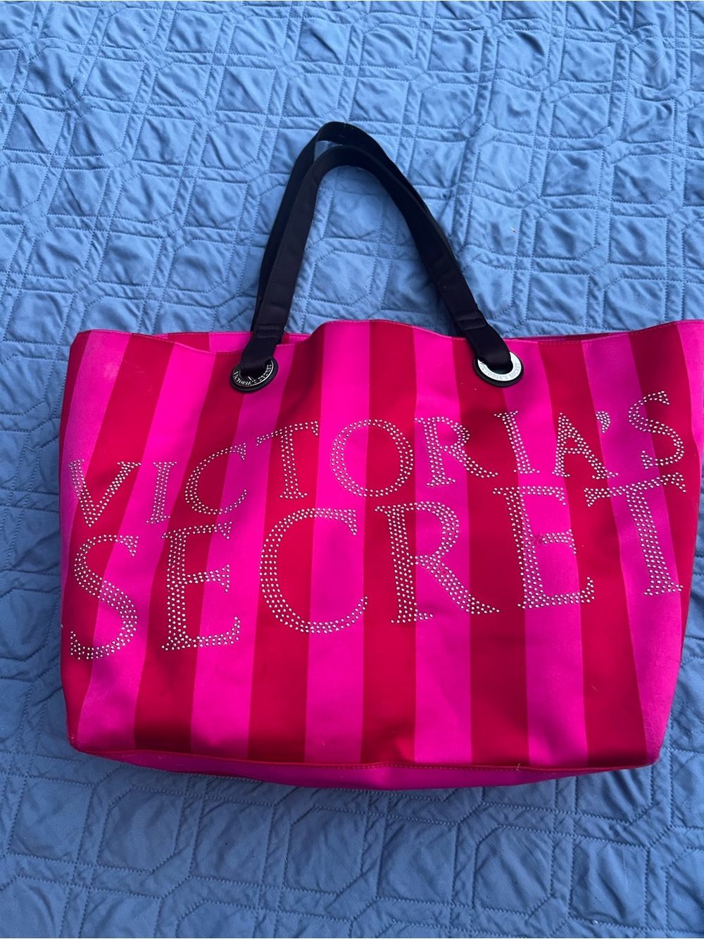 Victoria's Secret Rare Black Friday Tote with Rhinestone Logo.